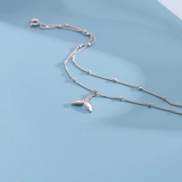 *NEW 925 Sterling Silver Fish Tail Ankle Bracelet - Picture 2 of 11